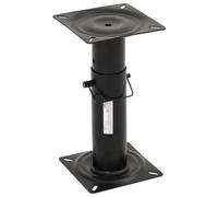 vidaXL Adjustable Boat Seat Pedestal - Black Powder Coated Steel, 28-45.5 cm Height, Universal Marine Swivel Base with Positive-Locking Handle