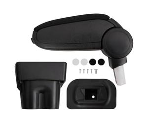vidaXL Adjustable Car Armrest for VW TOURAN and CADDY - Black ABS Armrest Storage Box with Extra Storage Compartment