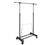 vidaXL Adjustable Clothes Rack 4 Castors 1 Hanging Rail Holder Garment Storage