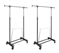 vidaXL 2x Adjustable Clothes Rack 1 Hanging Rail Garment Stand Hanger Holder