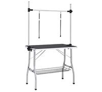Adjustable Dog Grooming Table with 2 Loops and Basket