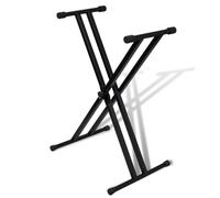 vidaXL Adjustable Heavy Duty Steel X-Frame Keyboard Stand | Anti-Slip Base | 5-Height Settings | Foldable Design - Perfect for Bands, Performers & Music Enthusiasts