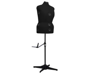 vidaXL Adjustable Dress Form Female Black L Size 44-50 Dressmaking Mannequin