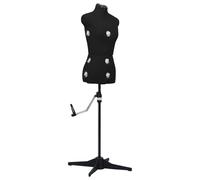 vidaXL Adjustable Dress Form Female Black S Size 33-40 Dressmaking Mannequin