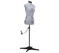 vidaXL Adjustable Dress Form Female Grey S Size 33-40 Dressmaking Mannequin