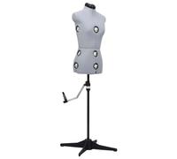 vidaXL Adjustable Dress Form Female Grey S Size 33-40 Dressmaking Mannequin