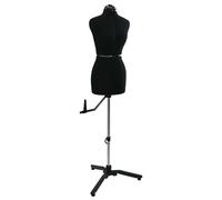 vidaXL Adjustable Dress Form Female Height Adjustable Black S Velvet