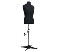 vidaXL Adjustable Dress Form Male Black Size 37-45 Home Dressmaking Mannequin