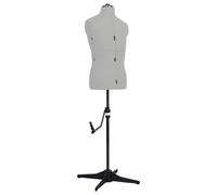 vidaXL Adjustable Dress Form Male Grey Size 37-45 Home Dressmaking Mannequin