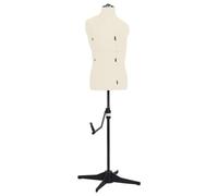 "vidaXL Adjustable Male Dress Form - Cream Polyester Mannequin - Tailor-Made Displays for Fashion Designers, Tailors and Clothing Shops - Size 37-45"