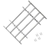 vidaXL Adjustable Security Grille for Windows - 700 to 1050mm Extendable, Galvanised Steel with 3 Crossbars, Easy Installation