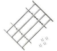 'vidaXL Adjustable Galvanised Steel Security Grille with 4 Crossbars for Windows 1000-1500 mm - Attractive & Durable Security Measure for Home or Office
