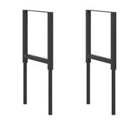 vidaXL Adjustable Work Bench Frames, Black, Durable Metal, Pre-Drilled Easy Attachment, Height Adjustable from 69-95.5cm, 2 pcs per Package