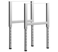 vidaXL Adjustable Work Bench Frames 2 pcs, Durable Metal Construction, Grey, Customizable Workspace, 55x(69-95.5) cm, Assembly required