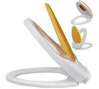vidaXL Soft-close Toilet Seat Adults/Children White Yellow Bathroom Furniture