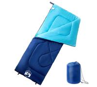 vidaXL Adult Sleeping Bag-Rectangular 3-Season, Water-Resistant Polyester, PP Filled, Navy/Blue, 190x75 cm