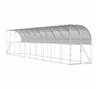 vidaXL Against Wall Chicken Coop Silver 1000 x 150 x 215 cm