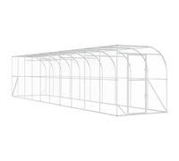 vidaXL Against Wall Chicken Coop Silver 1000 x 200 x 215 cm