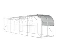 vidaXL Against Wall Chicken Coop Silver 1000 x 200 x 215 cm