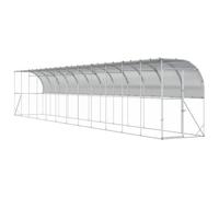 vidaXL Against Wall Chicken Coop Silver 1200 x 150 x 215 cm