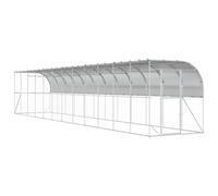 vidaXL Against Wall Chicken Coop Silver 1200 x 200 x 215 cm