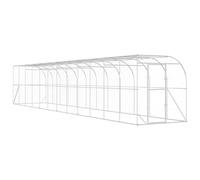 vidaXL Against Wall Chicken Coop Silver 1200 x 200 x 215 cm