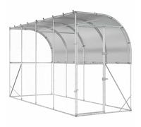 vidaXL Against Wall Chicken Coop Silver 400 x 100 x 215 cm