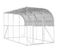 vidaXL Against Wall Chicken Coop Silver 400 x 200 x 215 cm