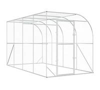 vidaXL Against Wall Chicken Coop Silver 400 x 200 x 215 cm