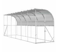 vidaXL Against Wall Chicken Coop Silver 600 x 100 x 215 cm