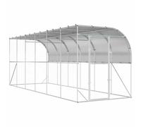 vidaXL Against Wall Chicken Coop Silver 600 x 200 x 215 cm