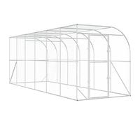 vidaXL Against Wall Chicken Coop Silver 600 x 200 x 215 cm
