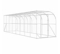 vidaXL Against Wall Chicken Coop Silver 800 x 200 x 215 cm