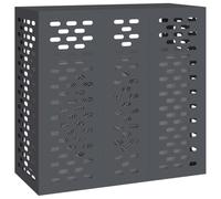 vidaXL Air Conditioner Cover Anthracite 110 x 50 x 105 cm Steel, Air Conditioner Cover, Rectangular, Modern Design, Durable Shield for Outdoor Equipment, Seasonal Protection, Home Accessories
