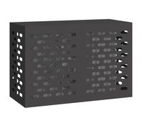 vidaXL Air Conditioner Cover Black 90 x 40 x 60 cm Steel, Air Conditioner Cover, Rectangular, Modern Design, Durable Shield for Outdoor Equipment, Seasonal Protection, Home Accessories