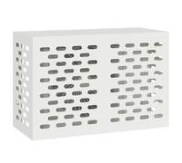 vidaXL Air Conditioner Cover White 90 x 40 x 60 cm Steel, Air Conditioner Cover, Rectangular, Modern Design, Durable Outdoor Protection, Terrace Essential, Summer Gear, Climate Shield