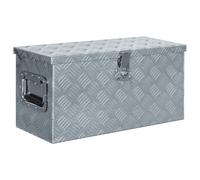 vidaXL Aluminium Box, 61.5 x 26.5 x 30 cm, Corrugated Aluminium Sheet Construction, Rust-Resistant, Secure Locking System, Lightweight Design, Perfect for Storage and Transport