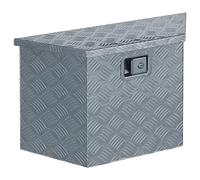 vidaXL Aluminium Box 70x24x42cm Trapezoid Silver Storage Chest Trunk Organiser
