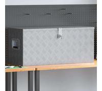 vidaXL Aluminium Box, Lightweight Versatile Storage with Locking System, Suitable for Vehicle, Garage, Camping & More - Silver, 90.5x35x40cm