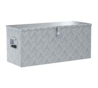 vidaXL Aluminium Box, Lightweight Versatile Storage with Locking System, Suitable for Vehicle, Garage, Camping & More - Silver, 90.5x35x40cm