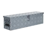 vidaXL Aluminium Box - Versatile Storage Solution for Travel, Camping, Garage Organisation - Lightweight, with Roomy Interior and Locking System - 80.5x22x22 cm - Silver