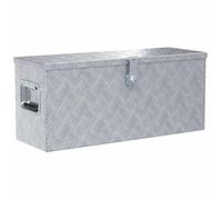 vidaXL Aluminium Box With Locking System - Durable and -, Lightweight, Compact Design - Ideal for Vehicle or Garage Storage - Size: 76.5x26.5x33 cm