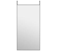 vidaXL Door Mirror Black 50x100 cm Glass and Aluminium UK GF0