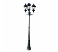vidaXL Aluminium Garden Light Post, Dark Green/Black, 3-Arms, 230 cm Height, 100W Maximum Power, Weather-Resistant, Suitable for Patio, Yard, Garden and Pathways