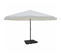 vidaXL Aluminium Garden Parasol with Portable Base Outdoor Umbrella White
