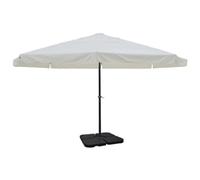 vidaXL Aluminium Garden Parasol with Portable Base Outdoor Umbrella White