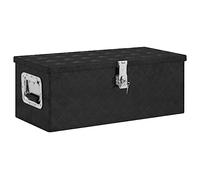 vidaXL Aluminium Storage Box, Black 70x31x27 cm, Multipurpose Durable Tool Organiser for Vehicle, Garage or Camping Trips