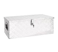 (Silver, 80 x 39 x 30 cm (L x W x H)) vidaXL Aluminium Box Trapezoid Storage Chest Trunk Organiser Toolbox Belt Box
