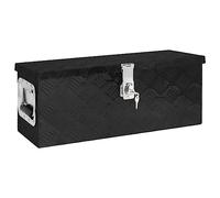 vidaXL Aluminium Storage Box - Durable and Rust-Resistant Aluminium Construction, Secure Lock and Key System, Spacious Interior, Compact and Portable Design, Black