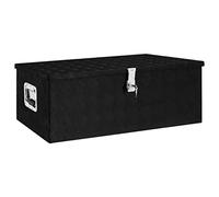 vidaXL Storage Box Black 90x47x33.5 cm Aluminium Storage Chest Blanket Box